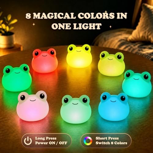 UNEEDE 3 Pack Mini Animal Night Light Set, Mini Capybara, Frog & Duck Lamp