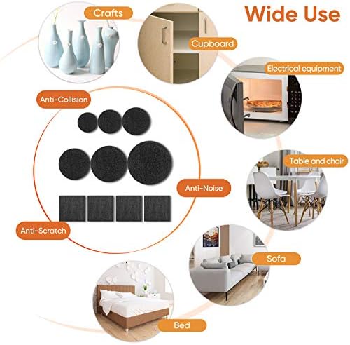 Furniture Pads 300 Pack Furniture Felt Pads for Hardwood Tile Floors, Black