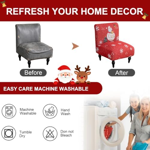 Accent Chair Cover Christmas Armless Chair Cover Slipper Chair Slipcover