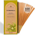 Pure Citronella Incense, 8 Inch - 100 Sticks, Natural Incense Stick for Outdoor Patio Camping, No Charcoal Clean Burning, Organic Incense Non Toxic Insence