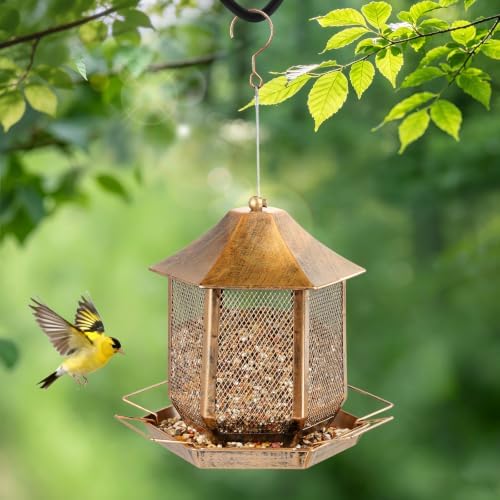 Bird Feeder 3.5LB Outside Metal Bird Feeders for Outdoor Hanging