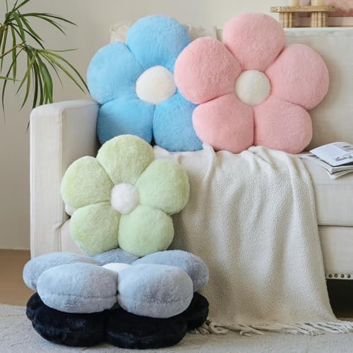 Zlgkjk Flower Pillows, Decorative Throw Pillow with Soft Plush for Couch Bed, Cute Daisy Pillow Cushion Home Decor Floral Throw Pillow (Green, 14.9 Inches)