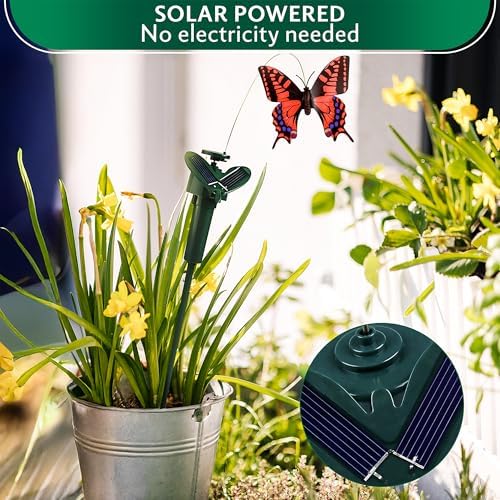 Solar Butterfly Garden Stakes 3 Pcs, Moving Decorations for Yards