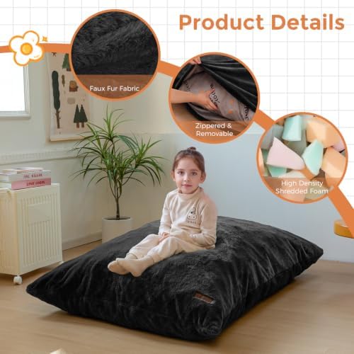 MAXYOYO 3 in 1 Kids Bean Bag Chair, Comfy Floor Sofa with Removed Cover