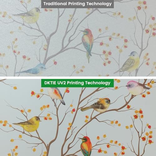 DKTIE Stained Glass Window Film Non-Adhesive Static Cling 35.4in X 118.1in