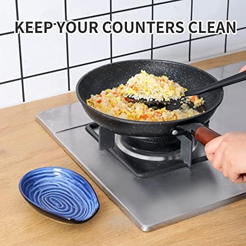 Ceramic Spoon Rest for Stove Top, 5.7 In Spoon Holder for Kitchen Counter