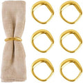 APTWOW Gold Napkin Rings Set of 6, Tetragonum Metal Gold Napkin Holder Buckles, Fall Thanksgiving Christmas Napkin Rings, Napkins Rings for Dinner Table Decor