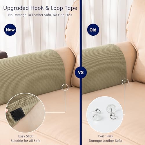 SUBRTEX Stretch Couch Arm Covers Set of 2, Non-Slip Sofa Armrest Slipcovers