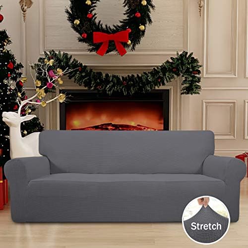Easy-Going Stretch Couch Covers for Sofa Washable Large Gray