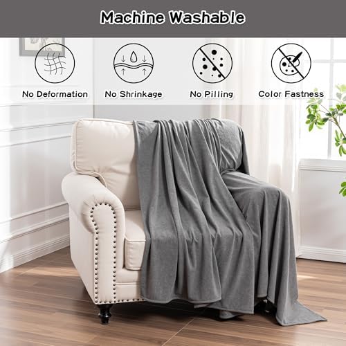 MEETSKY Chair Cover Cat Scratch Proof Recliner Chair Covers, Oversized Armchair Sofa Covers Washable Sofa Slipcover for Single Couch, Soft Small Couch Slipcover for Pets Dogs, 71" x 91", Grey