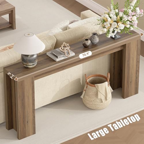 karlott 70.9" Long Console Table, Farmhouse Entryway Table, Fulton Pine