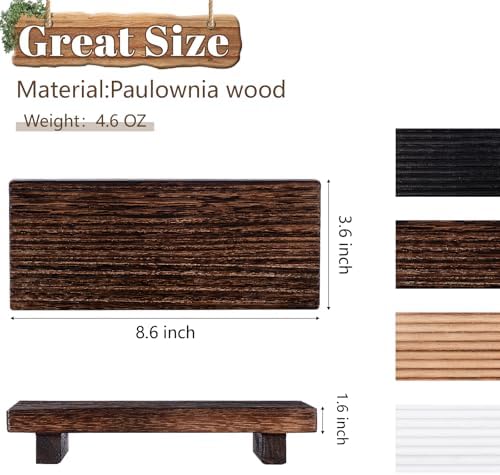 Bathroom Sink Tray Wood Riser Display Kitchen Decor Soap Holder, Dark Brown