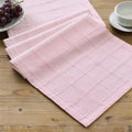 ZeeMart Linen Checked Farmhouse Table Runner, 13x108 Inches Pink