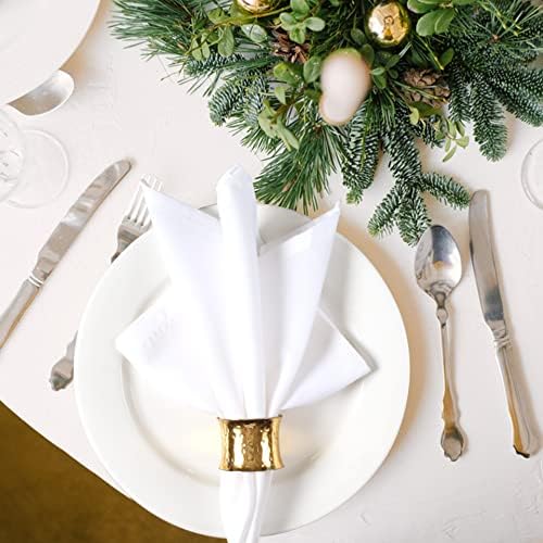 Ramanta Home Set of 12 Cloth Napkins 20x20 Inches, White