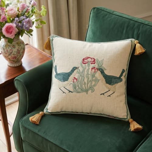 patdrea Designer French Vintage Throw Pillow Cover,18"x18",Set of 2
