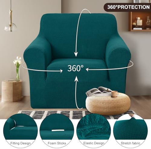 U-NICE HOME Stretch Recliner Chair Cover Armchair Slipcover, Blue