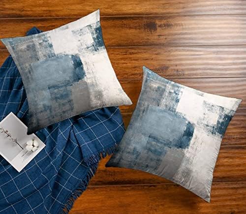 Throw Pillow Covers for Couch, 26x26 Inch, Set of 2, Grey Blue