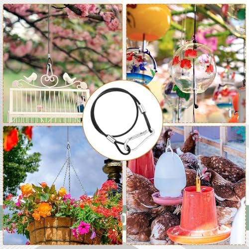4 Pcs Wire for Bird Feeder Hook 48in Hanging Cable with Hook