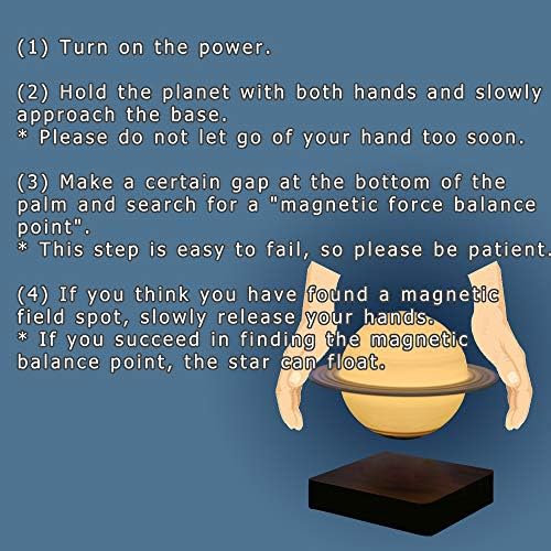 Night Light Moon Light Magnetic Floating Planet Lamp Interior 3D Print LED Bedside Nursing Creative Gift Table Lamp (18cm Pluto)