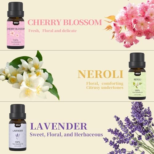 Essential Oils Set-Essential Oils for Diffuser for Home,Diffuser Oils Scents for Aromatherapy,Laundry,Candle&Soap Making,Humidifiers 6 X 10ML