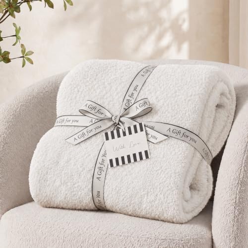 Monbix Soft Throw Blanket for Couch-Cozy Fluffy Warm Knitted Blankets