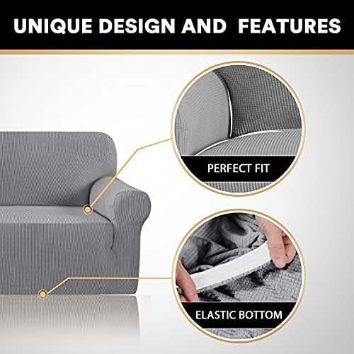 PrinceDeco Couch Covers for 3 Cushion Couch Sofa Pet Friendly Extra Large Couch Cover for Oversized Sofa Washable Furniture Protector Fitted Sofa Slipcovers Stay in Place(XL Sofa, Dove)