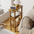 Veegle Narrow Side Table Small End Table for Small Spaces Rustic Brown