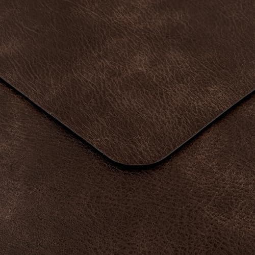 ADRIMER Fall Placemats Set of 4, Heat Resistant Faux Leather, Coffee