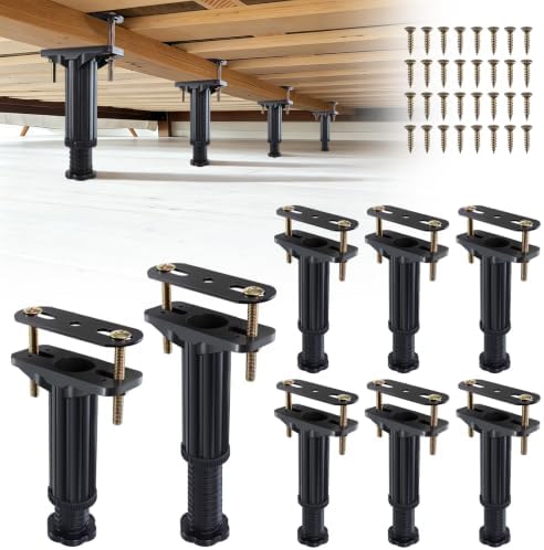 YHK 8PCS Adjustable Height Bed Support Legs 5.0-7.8inch, Bed Frame Support Legs for Bed Slat and Frame, Plastic Bed Frame Support Replacement Bed Support Reinforcement Parts