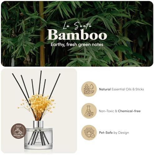 Reed Diffuser Set, Natural Bamboo Essential Oil 6.7 fl oz/ 200 ml