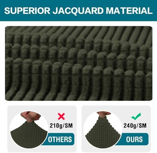 Turquoize Stretch Armrest Covers for Chairs and Sofas Couch Arm Covers for Sofa Spandex Jacquard Armrest Cover Anti-Slip Furniture Protector Armchair Slipcovers for Recliner Set of 4, Olive