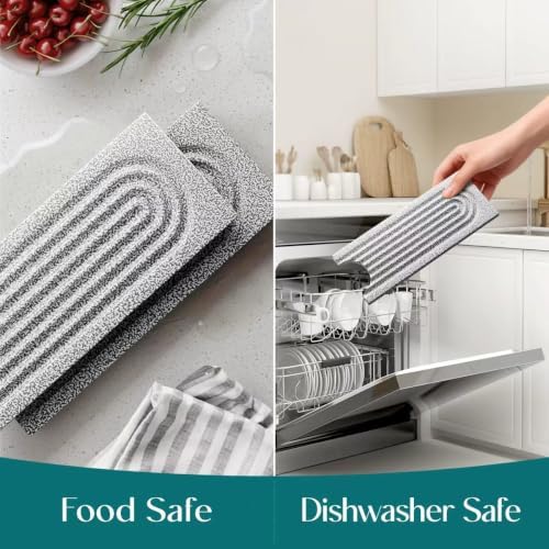 Eormoe Stone Kitchen Sink Faucet Mat, Premium Upgraded Food Grade Diatomite Drying Stone Tray & Splash Guard, Fast Drying Sink Protector for Kitchen Counter, Dishwasher Safe (23.6" x 3.9")