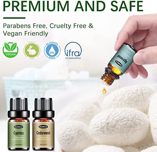 Woody Essential Oils Set, Woody Scents Fragrance Oil Aromatherapy Essential Oils Kit for Diffuser (6x10ML) - Sandalwood, Cedarwood, Teakwood, Agarwood, Cypress, Forest Pine Aromatherapy Oils