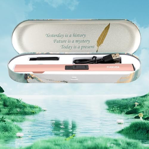FUKKUDA Electric Candle Lighter with Gift Box - USB Rechargeable Windproof & Flameless Plasma Arc Lighter for Candles, Ocean Box Rose Gold
