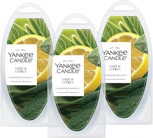 Yankee Candle Scented Wax Melts for Wax Warmers, Candle-Wax Melts Refills, Long Lasting Home Fragrance, Sage & Citrus, 6 Count (Pack of 36)