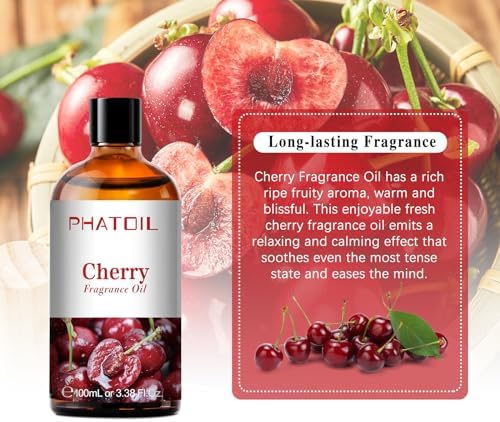 PHATOIL Cherry Fragrance Oil for Diffuser Aromatherapy 3.38FL.OZ