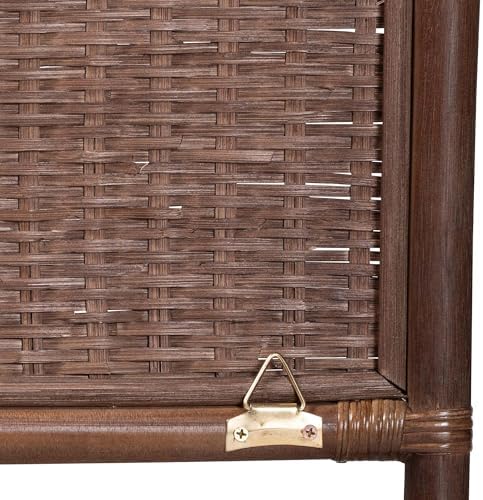 Bali & pari Einya Natural Rattan Standalone Headboard - Handwoven Wicker Panel Headboard with Wavy Scalloped Top, King