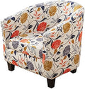 NILUOH Club Chair Slipcover 2 Piece Stretch Tub Chair Cover Round Barrel Chair Covers Non Slip Armchair Covers Couch Covers with Elastic Bottom for Bar Counter Living Room (01)