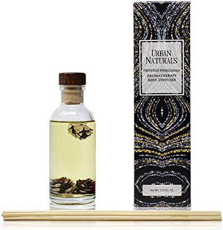 Urban Naturals Reed Diffuser Set, Frosted Pinecones - Bathroom Shelf Décor