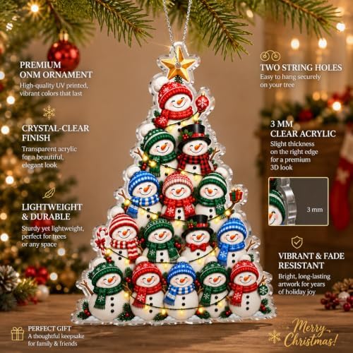 Snowman Ornament for Christmas Tree, Christmas Ornaments 2026