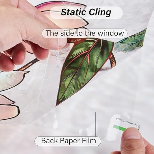 Ranzdn Window Privacy Film, Stained Glass Static Cling, 45.2" x 78.7"