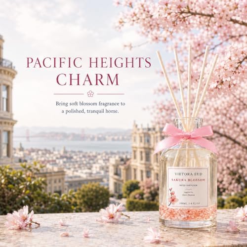 Cherry Blossom Reed Diffuser, Hotel Scent, 3.34 fl oz