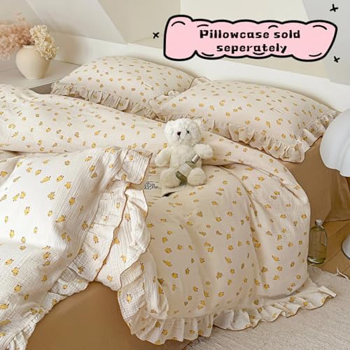 Muslin Cotton Duvet Cover Twin Kids Bedding, Duck Print, No Pillow