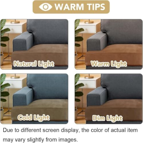 H.VERSAILTEX Stretch Velvet 3 Piece T Cushion Sofa Slipcovers - Individually Fitting Cushion Covers for 3 Cushion Couch - Stay in Place (Camel)