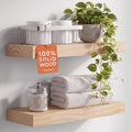 Homeforia 18 Inch Floating Shelves, High-End Solid Pine Wood, Set of 4
