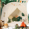 Sumbababy Large Teepee Tent for Kids - Tent for Kids Indoor Kids Teepee for Boys & Girls - Playhouse Inside Canopy Bed for Playroom Gift Toys (Cream)