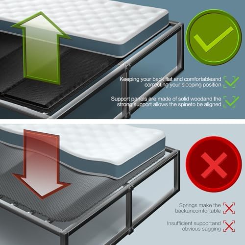 Bunkie Board 10MM, Folding Spring Box, Light and Thin, Breathable, Noise Minimizing, Moisture Resistant Bunkieboards,Bed Support Flat Noodles, Full Size 54x75''