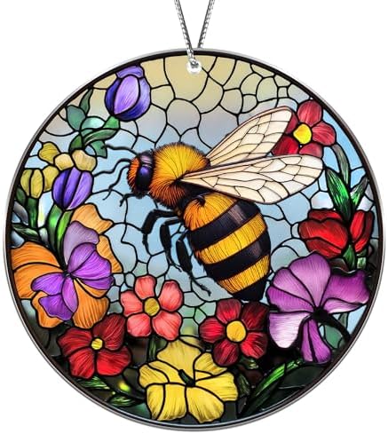 Bumble Bee Gifts for Women, Bee Window Hanging Ornament with Story Card