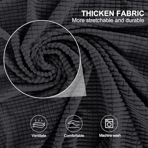 2 Pieces Stretch Chair Cover For Sofa Slipcover, 1 Seat, Dark Gray