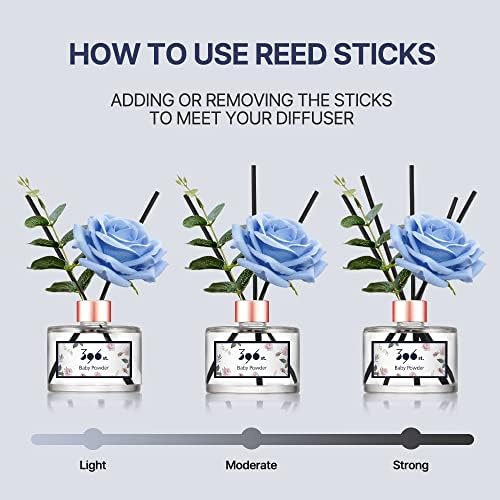 396 st. Rose Flower Reed Diffuser, Red Rose, 200ml(6.7oz) / Reed Diffuser Sets, Home Fragrance, Scented Oils, Home & Bathroom Décor